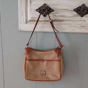 Dooney & Bourke Beige and Brown Shoulder Bag